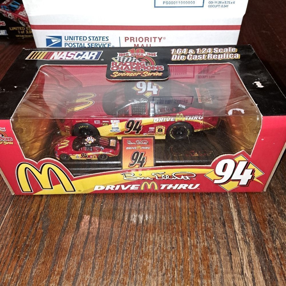 Vintage 99 Racing Champions Set Bill Elliott McDonalds Die Cast Nascar Race Cars